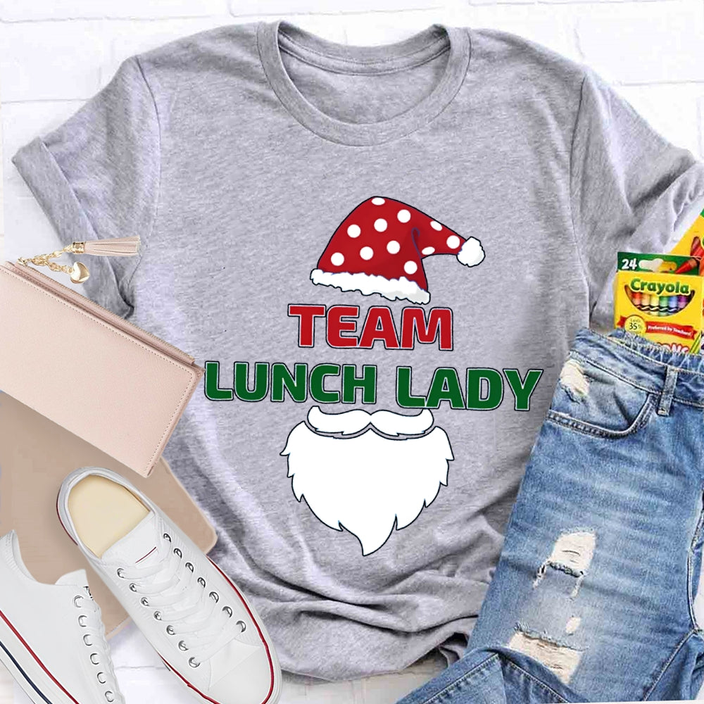Lunch Lady Team Christmas Hat Christmas Vibes T-shirt