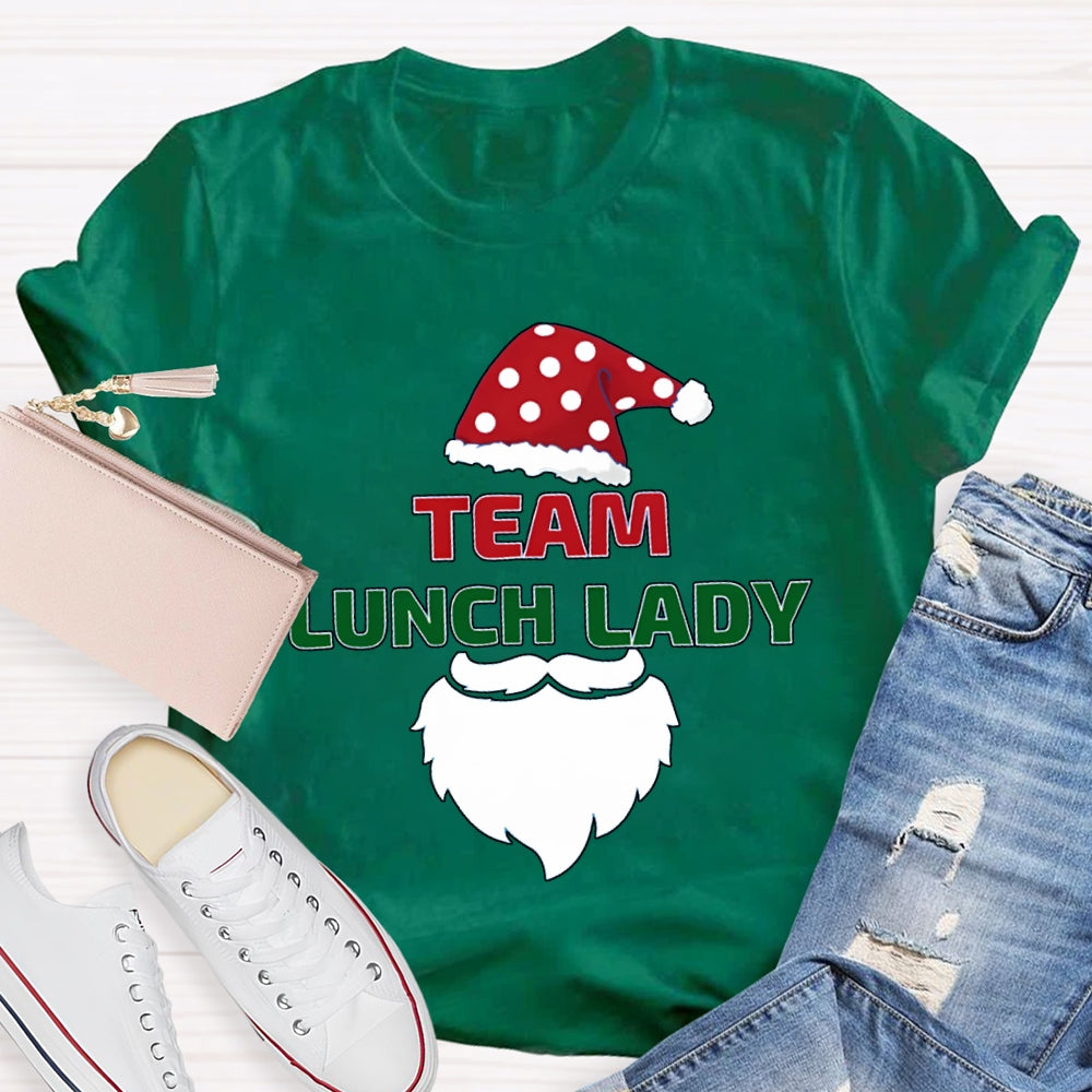 Lunch Lady Team Christmas Hat Christmas Vibes T-shirt