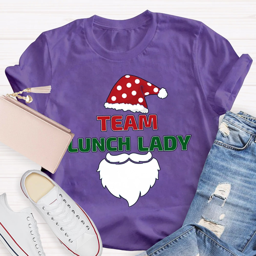 Lunch Lady Team Christmas Hat Christmas Vibes T-shirt