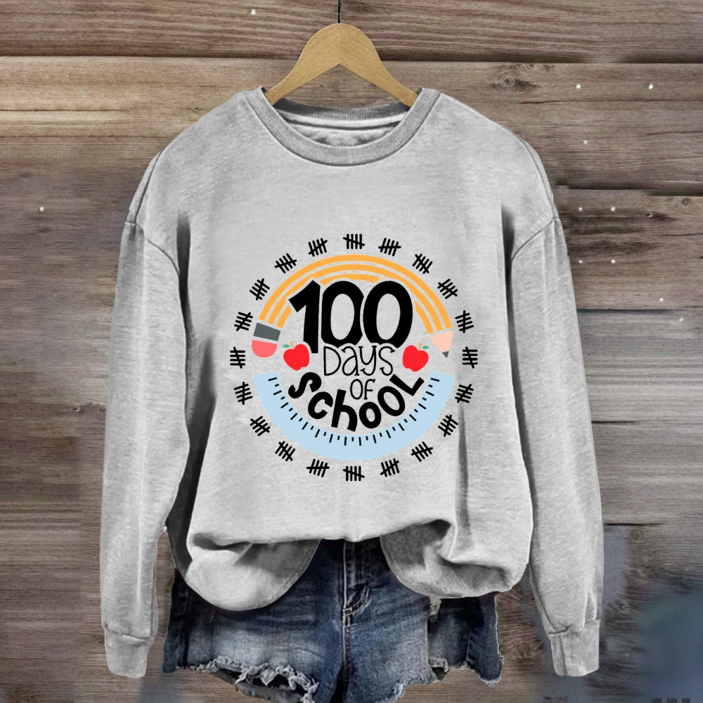 100 Days Of School Pencil And Ruler Sweatshirt