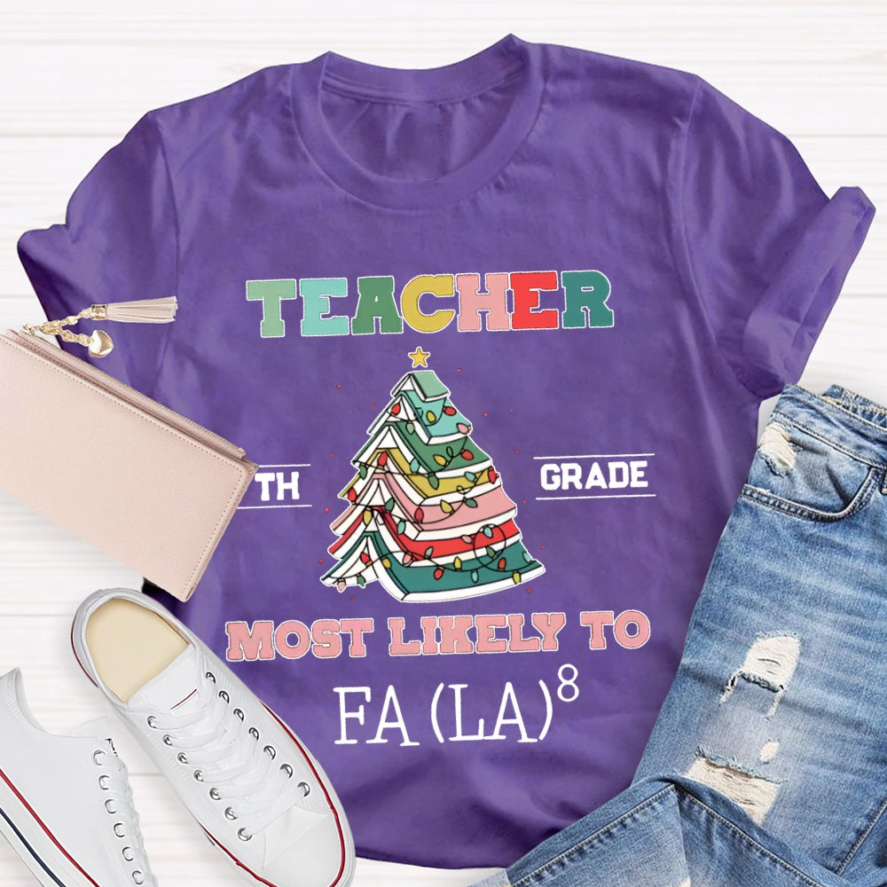 Personalized Grade And Text Teacher Most Likely To T-shirt