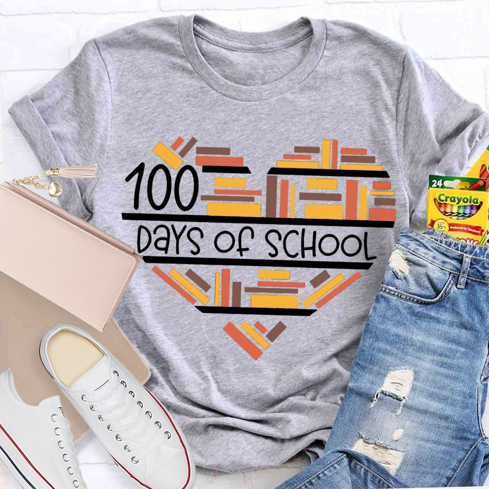 100 Days Of School Fall In Love With Reading T-shirt