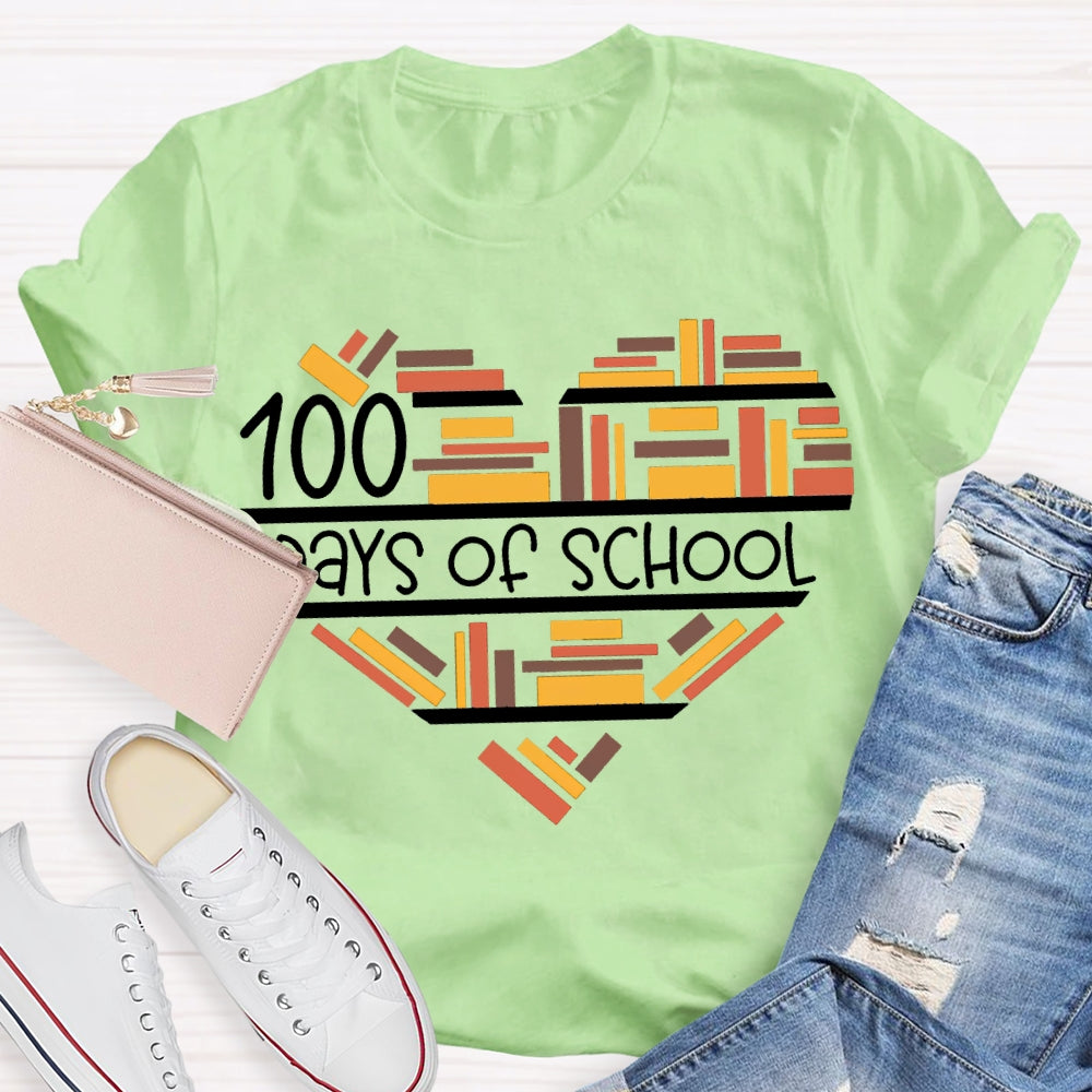 100 Days Of School Fall In Love With Reading T-shirt