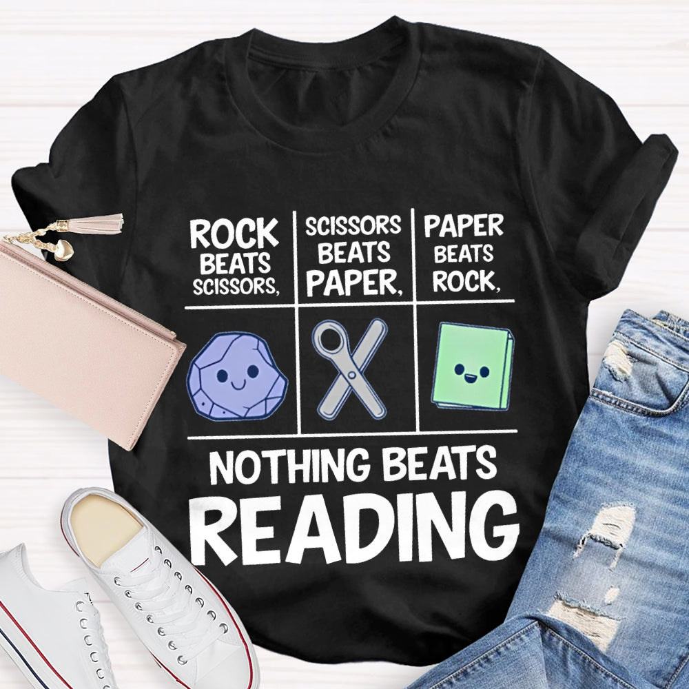Nothing Beats Reading Rock Paper Scissors T-shirt