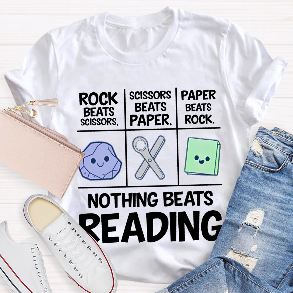 Nothing Beats Reading Rock Paper Scissors T-shirt