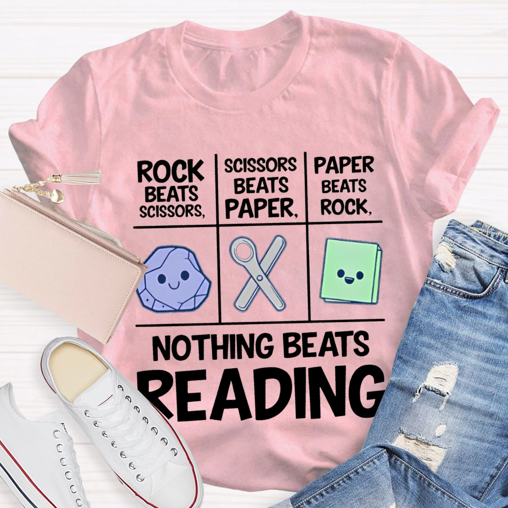 Nothing Beats Reading Rock Paper Scissors T-shirt