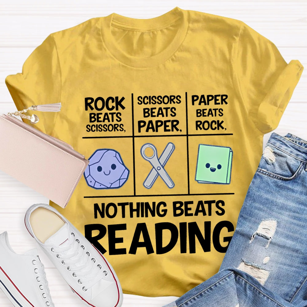 Nothing Beats Reading Rock Paper Scissors T-shirt
