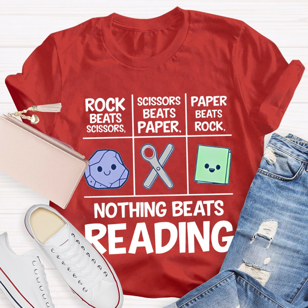 Nothing Beats Reading Rock Paper Scissors T-shirt