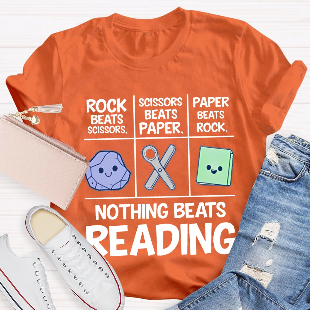 Nothing Beats Reading Rock Paper Scissors T-shirt