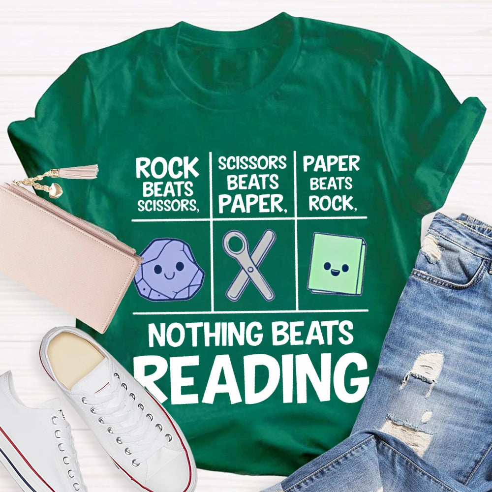 Nothing Beats Reading Rock Paper Scissors T-shirt
