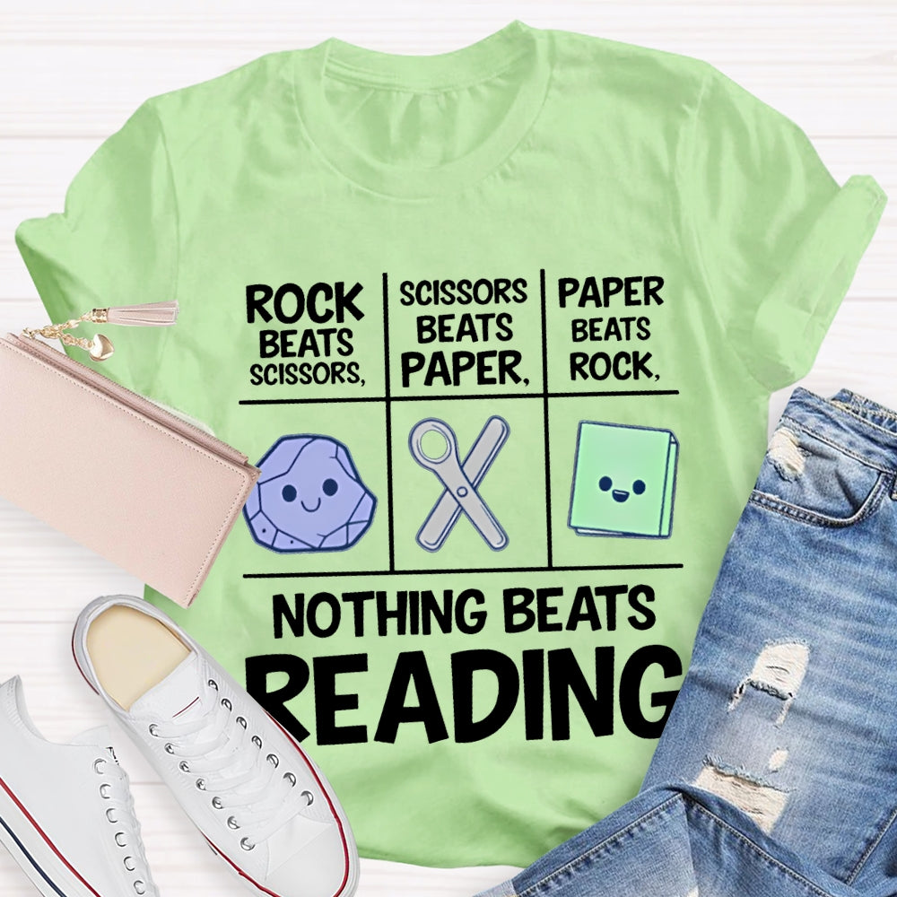 Nothing Beats Reading Rock Paper Scissors T-shirt