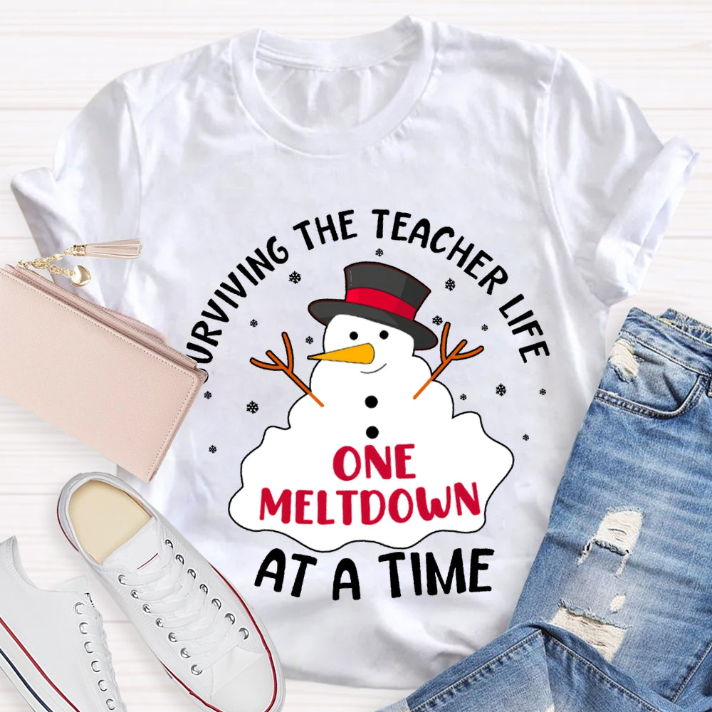 Surviving The Teacher Life One Meltdown At A Time T-shirt