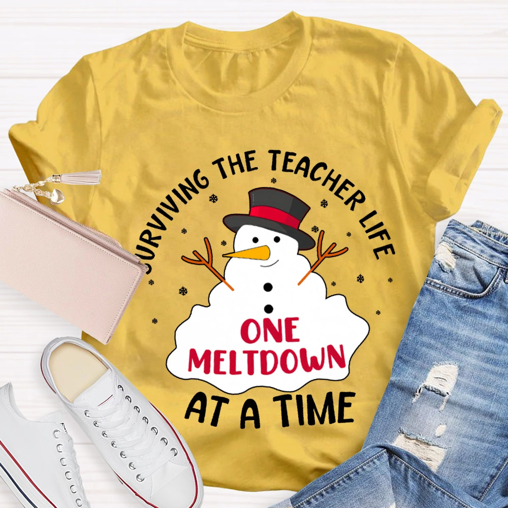 Surviving The Teacher Life One Meltdown At A Time T-shirt