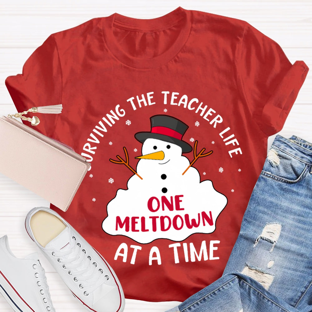 Surviving The Teacher Life One Meltdown At A Time T-shirt