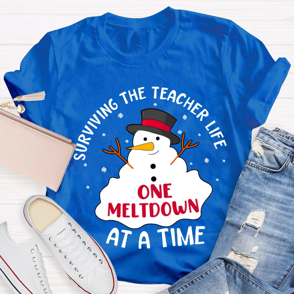 Surviving The Teacher Life One Meltdown At A Time T-shirt