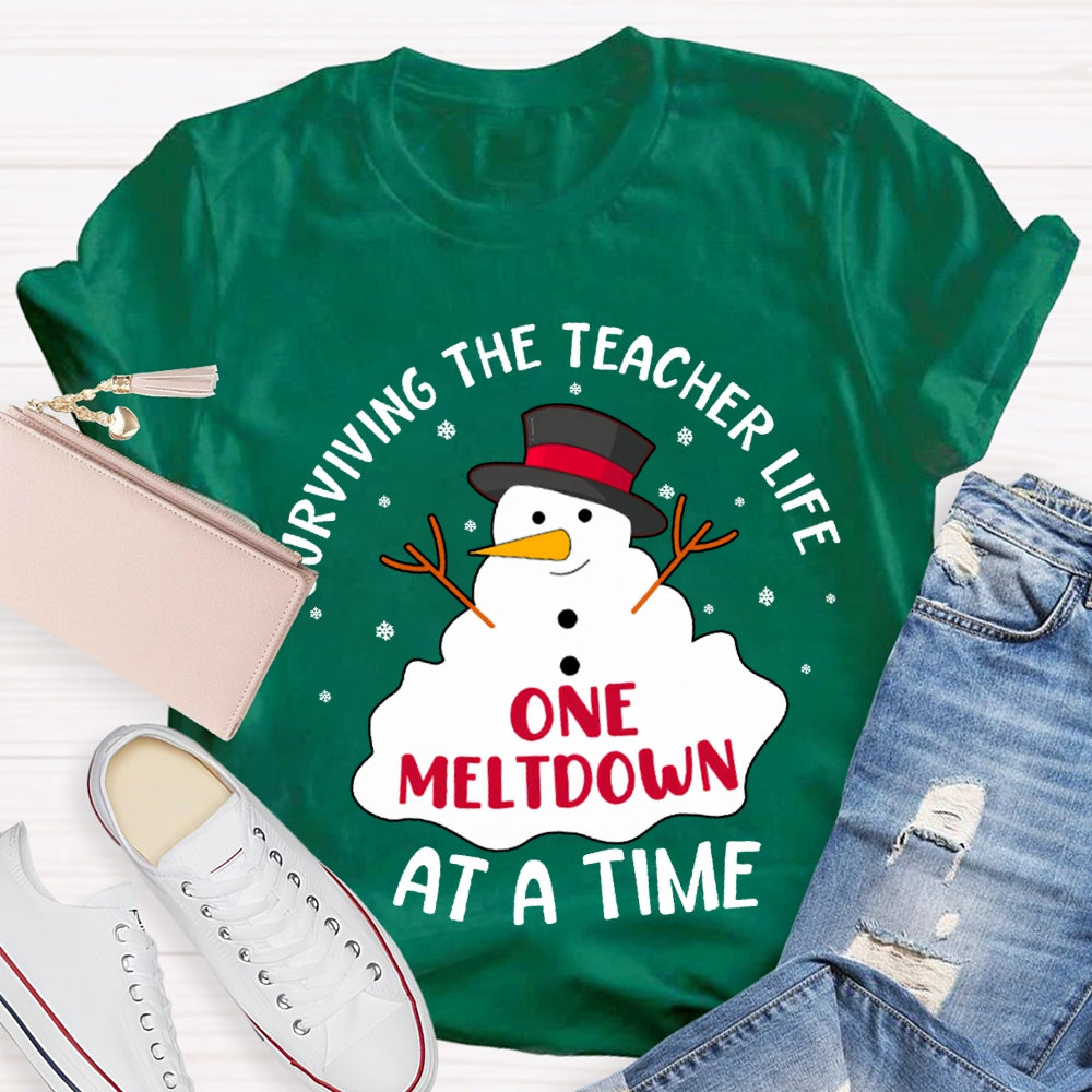 Surviving The Teacher Life One Meltdown At A Time T-shirt