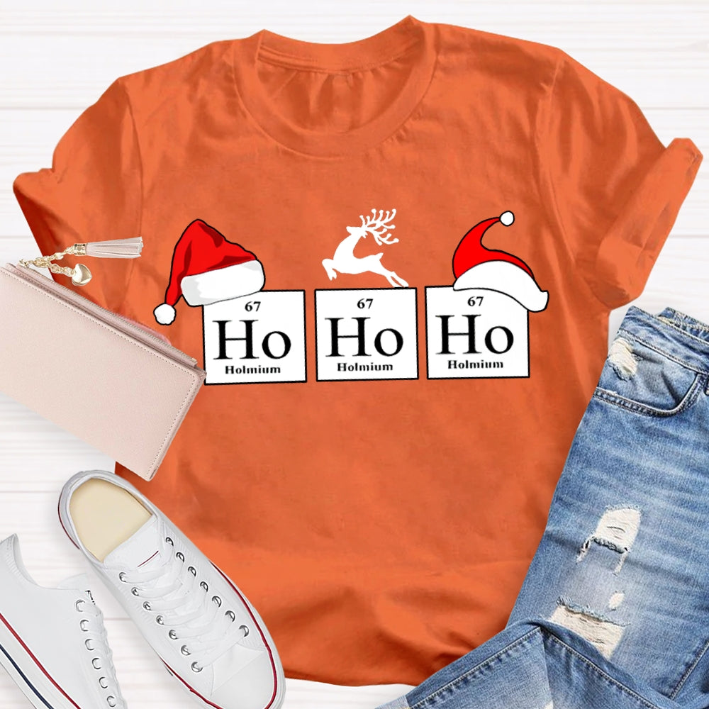 Ho Ho Ho Science Teacher Christmas Hat Christmas T-shirt