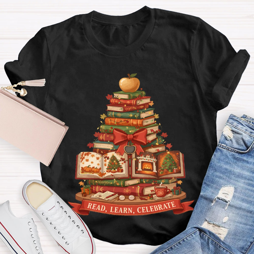 Read More Books Christmas Tree Books T-shirt