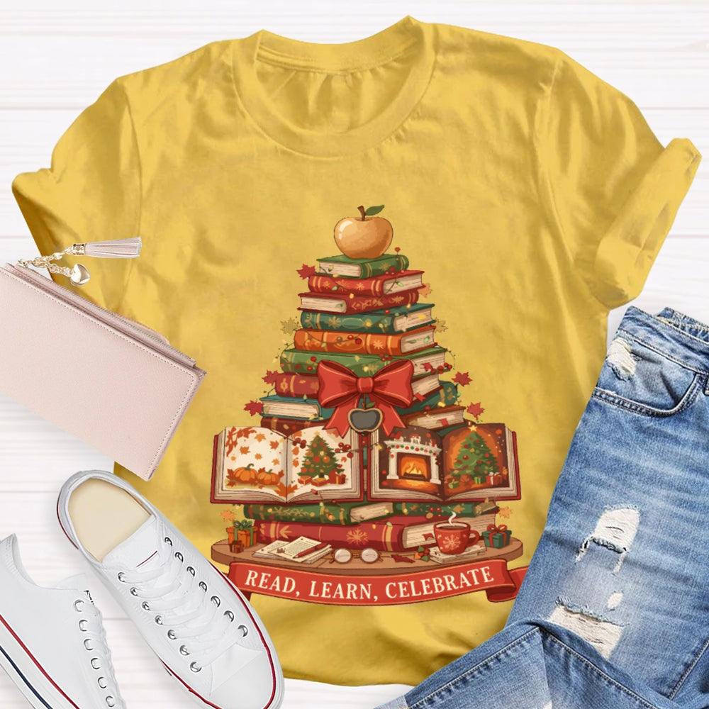Read More Books Christmas Tree Books T-shirt