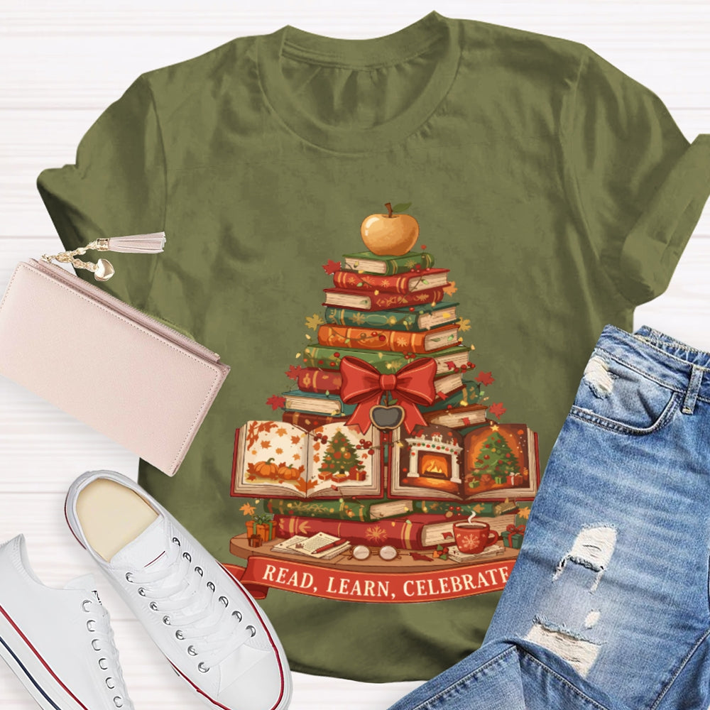Read More Books Christmas Tree Books T-shirt