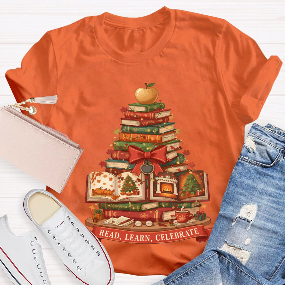 Read More Books Christmas Tree Books T-shirt