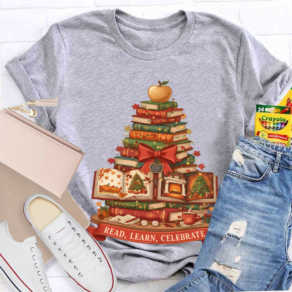 Read More Books Christmas Tree Books T-shirt