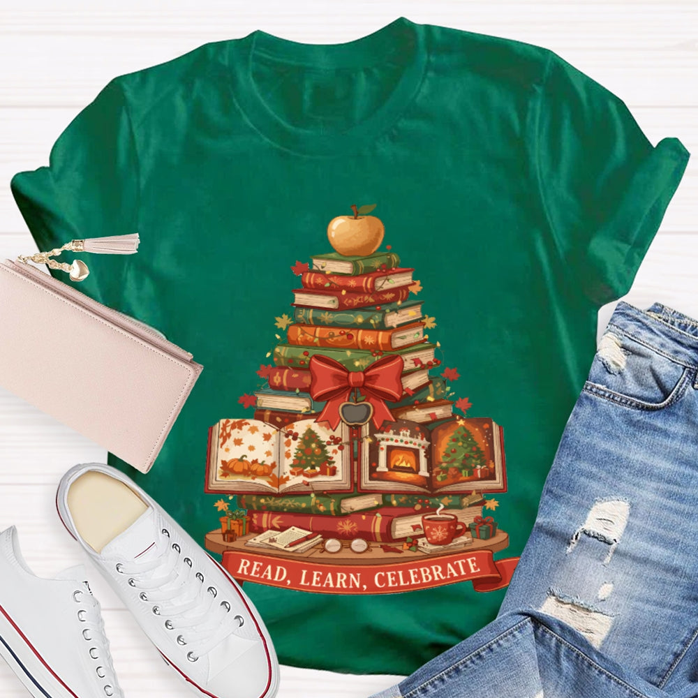 Read More Books Christmas Tree Books T-shirt