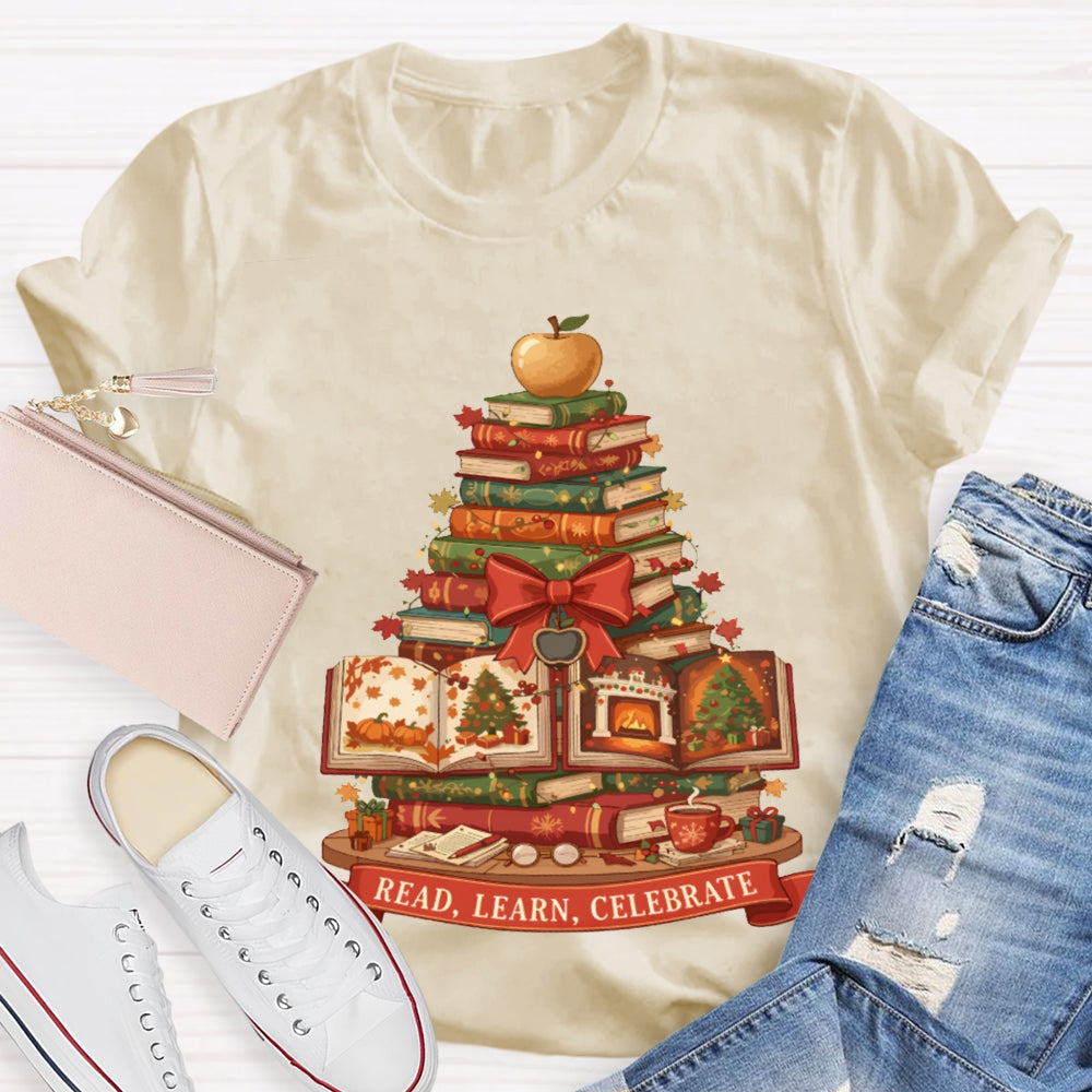 Read More Books Christmas Tree Books T-shirt