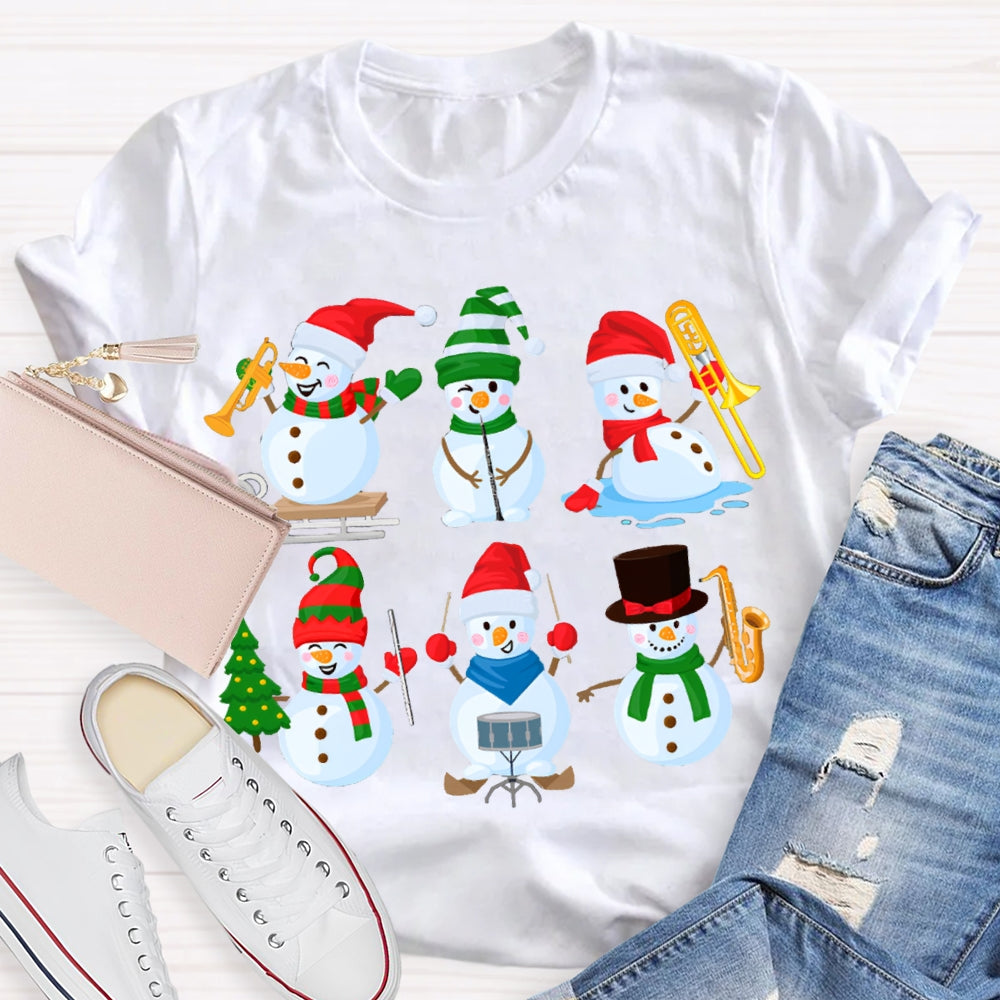 Music Snowman Performer Music Teache Christmas T-shirt