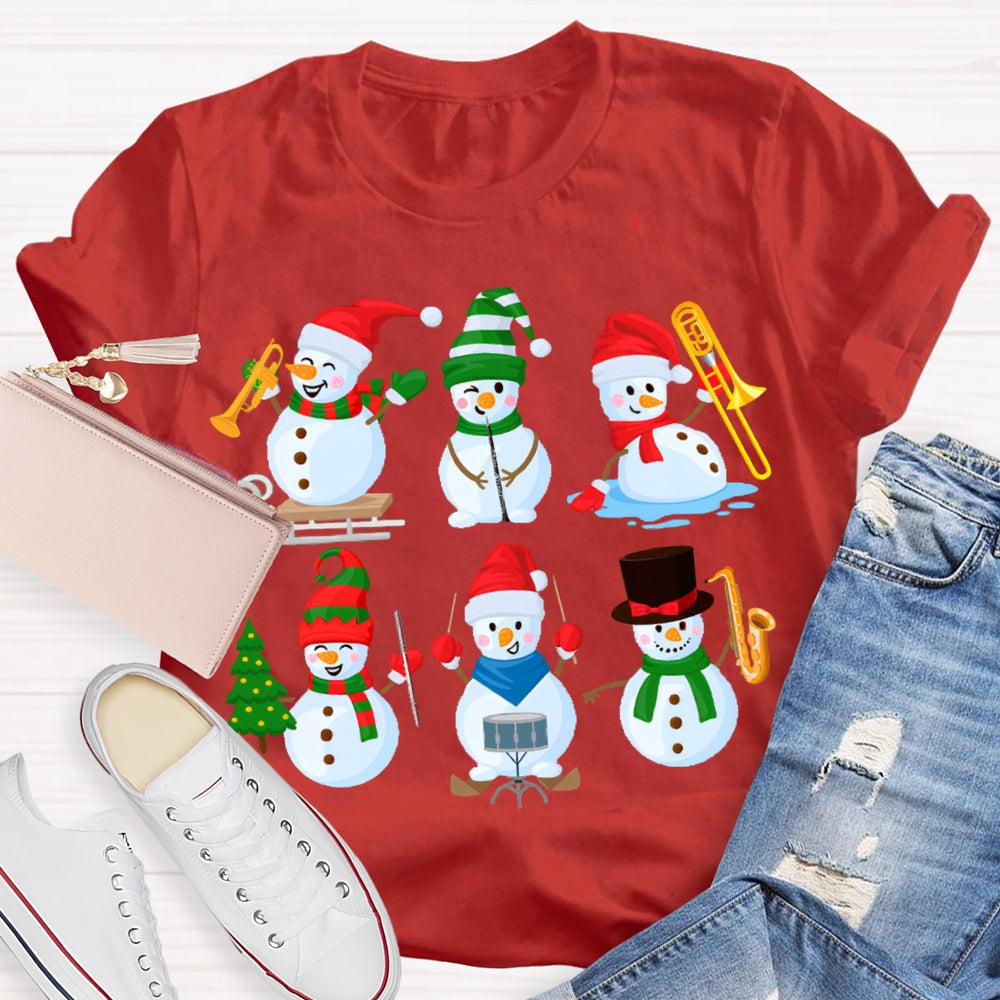 Music Snowman Performer Music Teache Christmas T-shirt