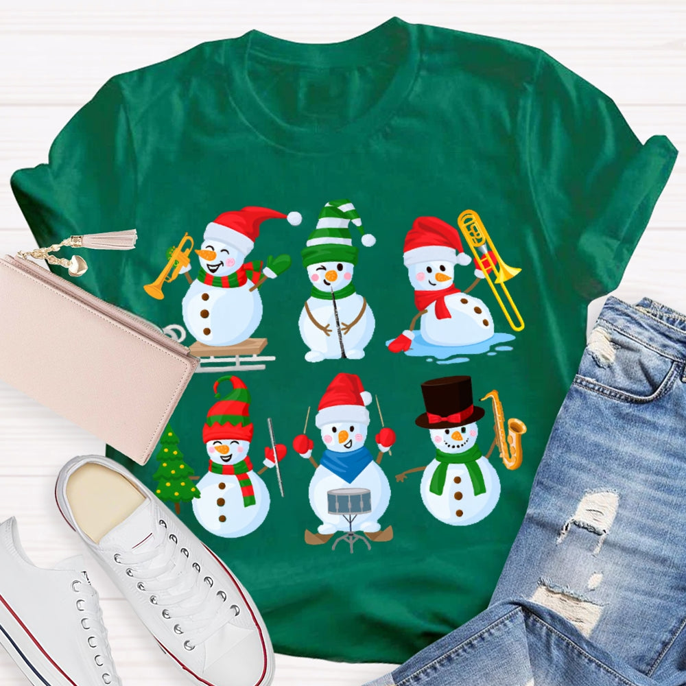 Music Snowman Performer Music Teache Christmas T-shirt