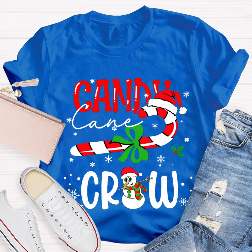 Christmas Candy Cane Crew Snowman Christmas T-shirt