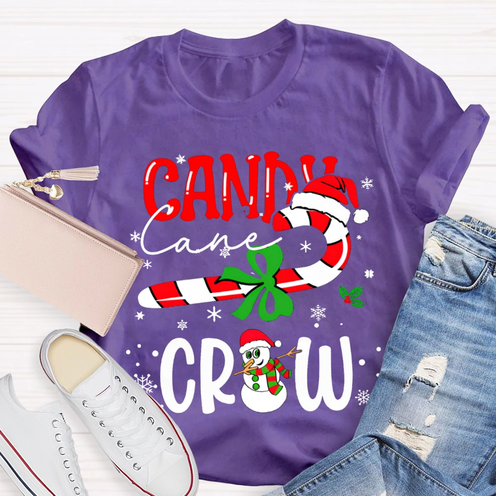 Christmas Candy Cane Crew Snowman Christmas T-shirt