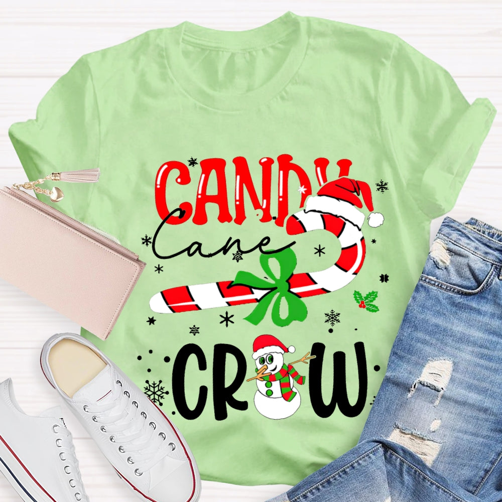 Christmas Candy Cane Crew Snowman Christmas T-shirt