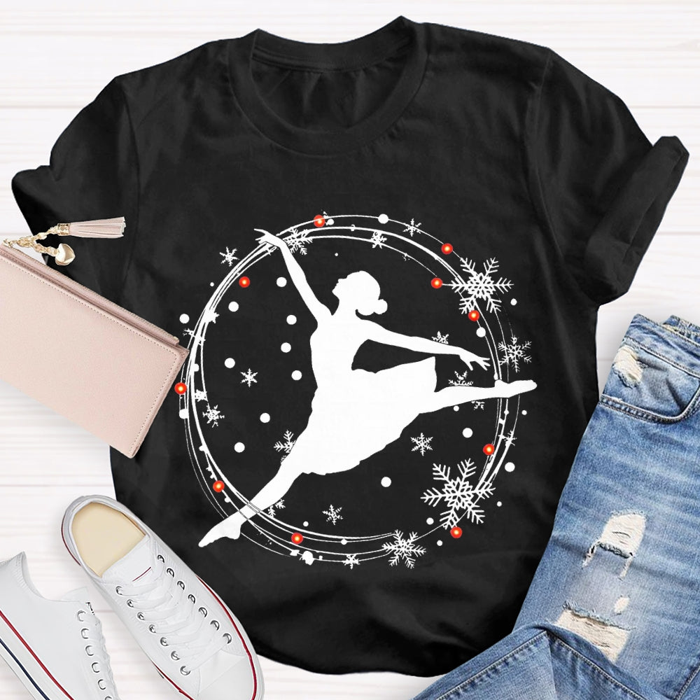 Dancing Gracefully In The Snow Christmas Dance Teacher T-shirt
