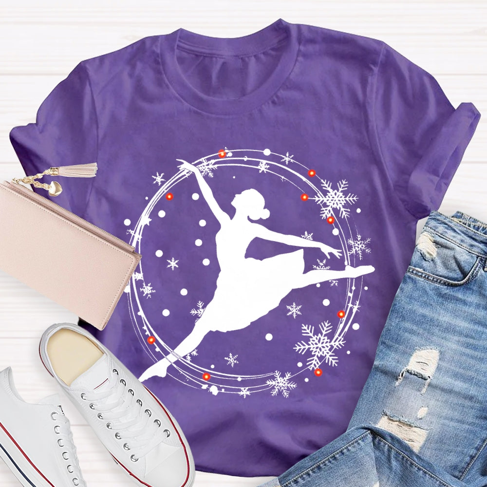 Dancing Gracefully In The Snow Christmas Dance Teacher T-shirt