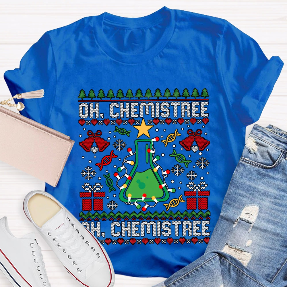 Oh Chemistree Chemical Test Bottles And Christmas Lights T-shirt