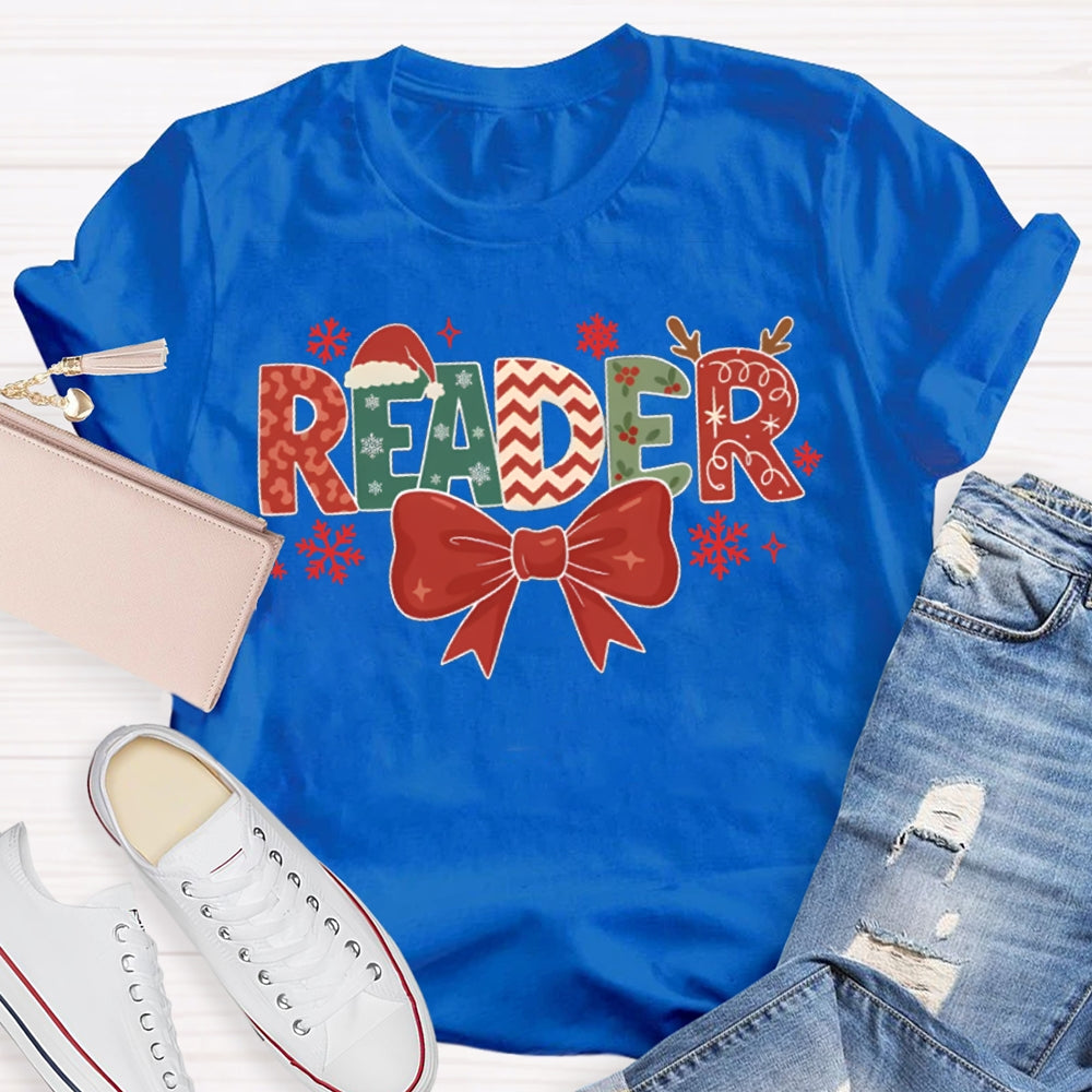Reader Bows And Christmas Vibes T-shirt