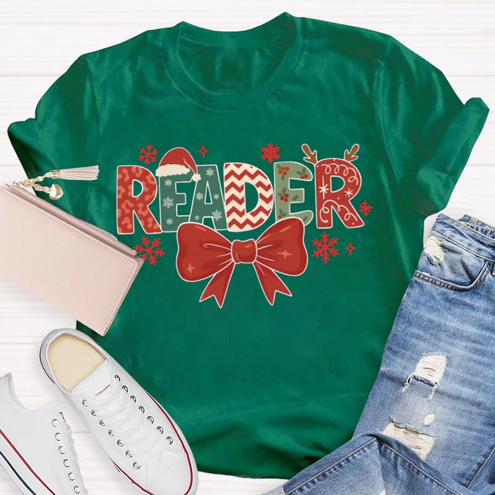 Reader Bows And Christmas Vibes T-shirt