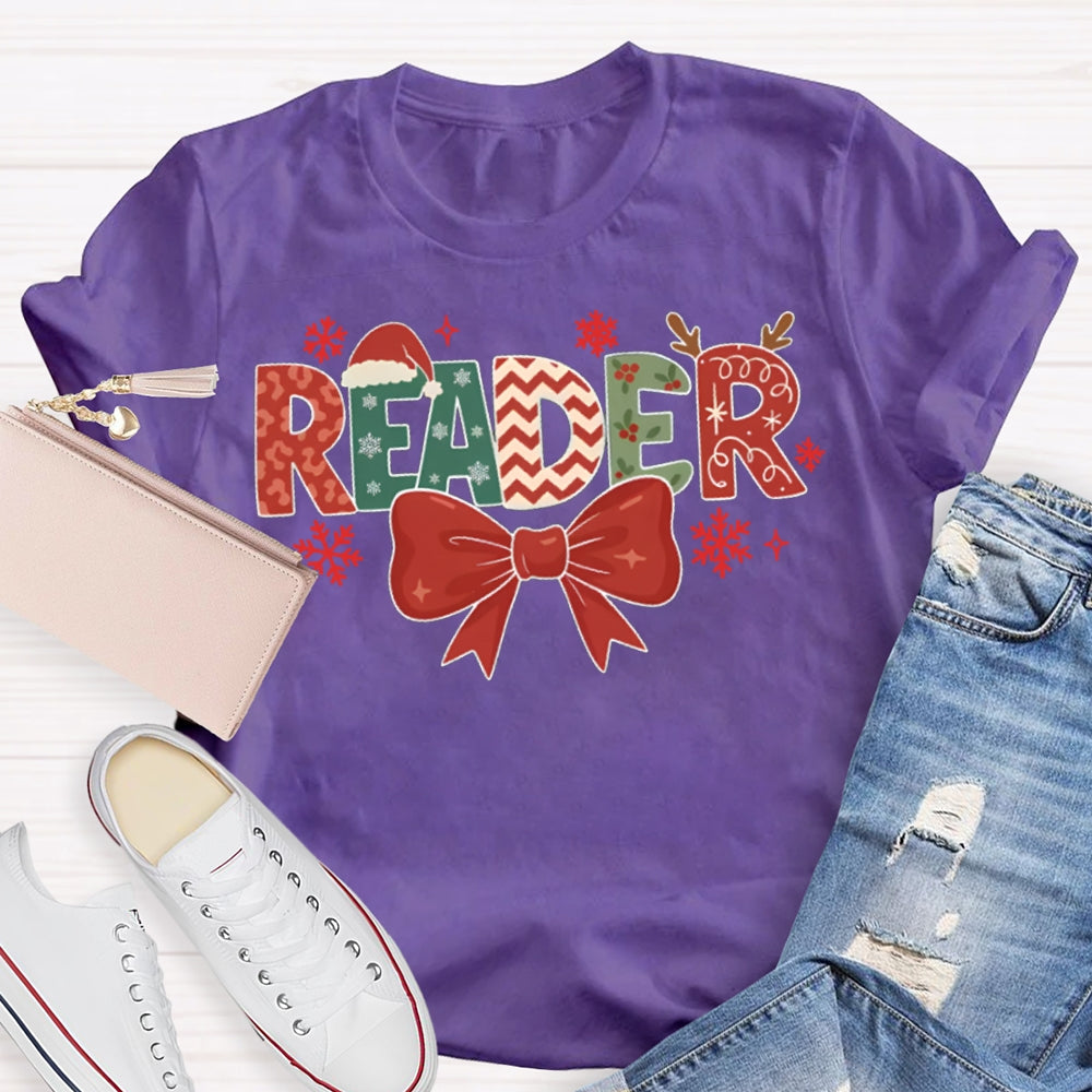 Reader Bows And Christmas Vibes T-shirt