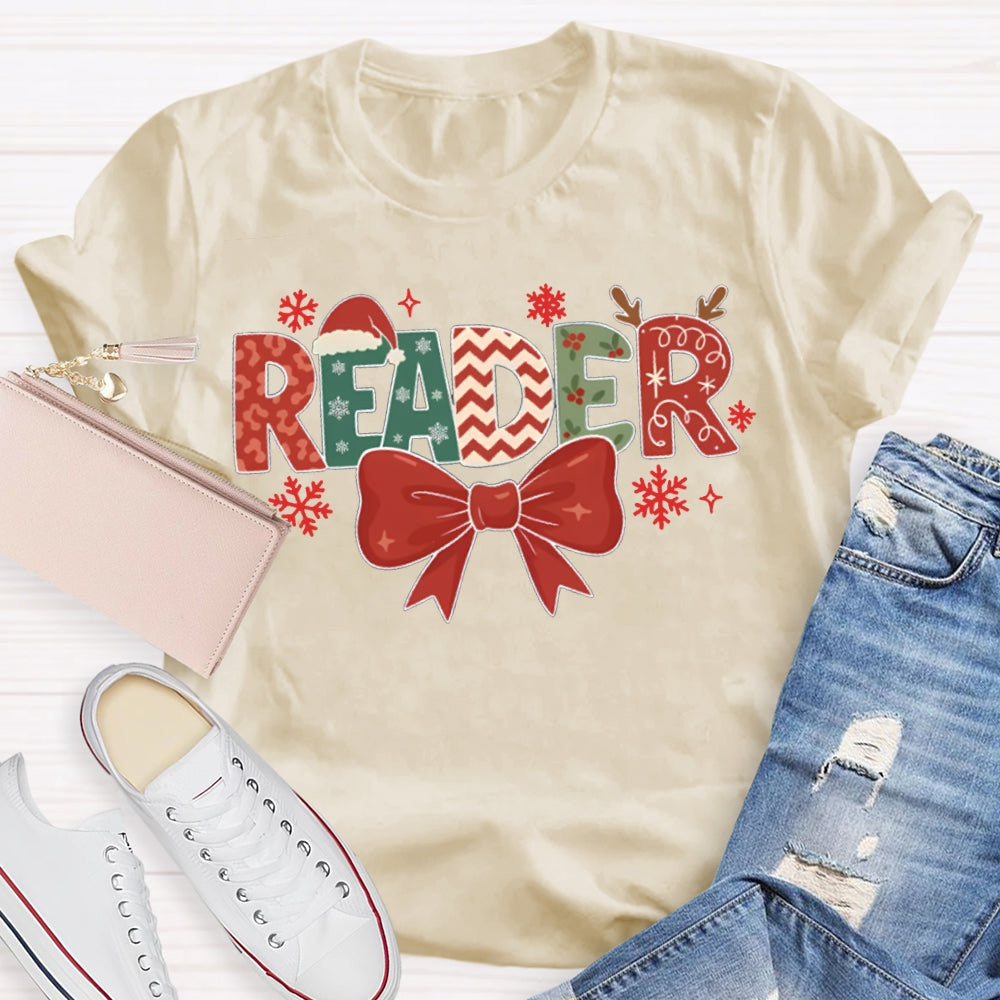 Reader Bows And Christmas Vibes T-shirt
