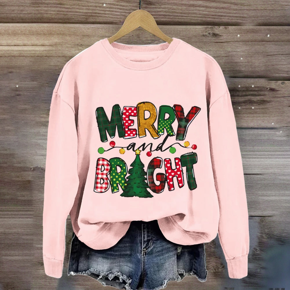 Merry And Bright Christmas Tree Sweatshirt