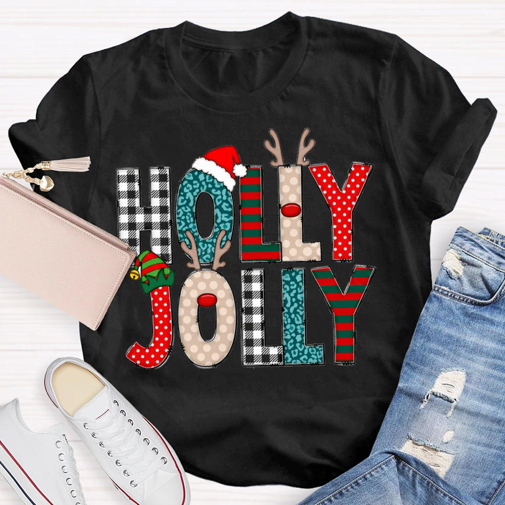 Holly Jolly Merry Christmas And Christmas Hat T-shirt