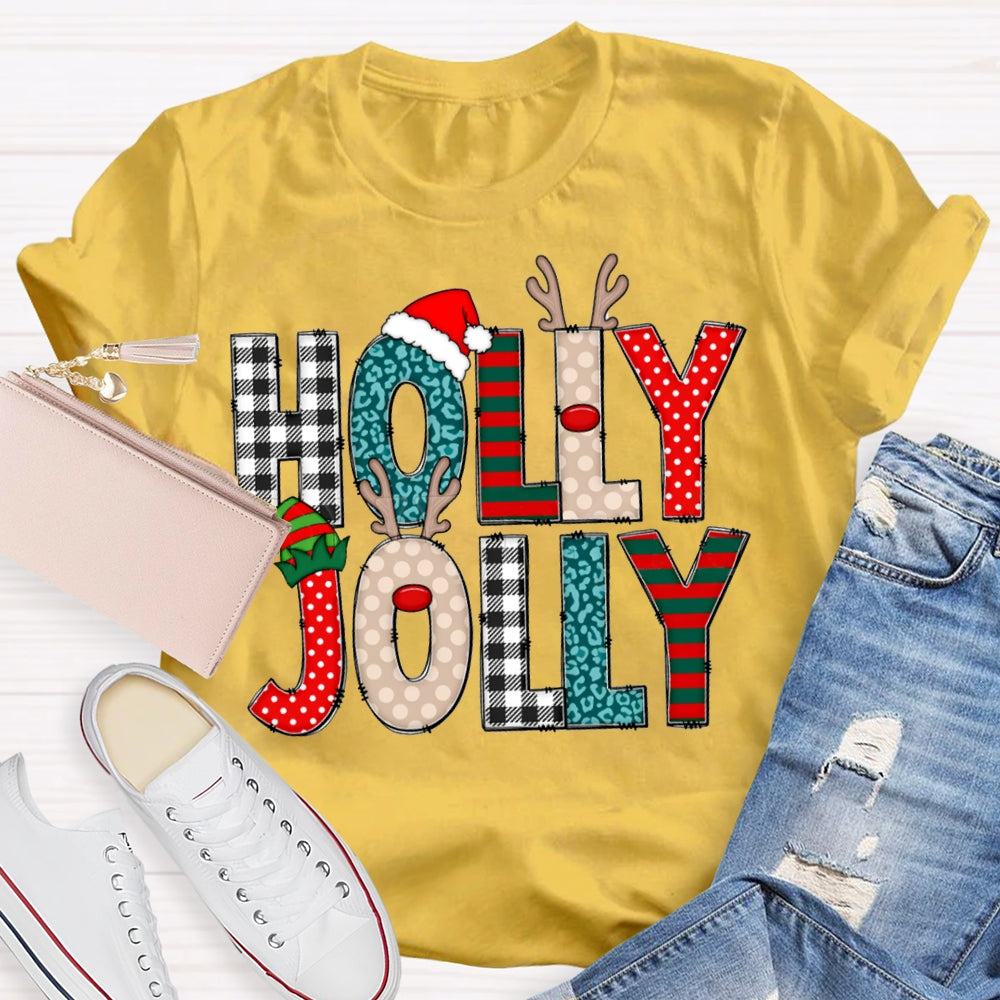 Holly Jolly Merry Christmas And Christmas Hat T-shirt