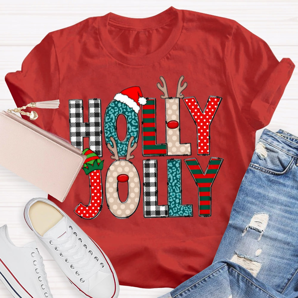 Holly Jolly Merry Christmas And Christmas Hat T-shirt