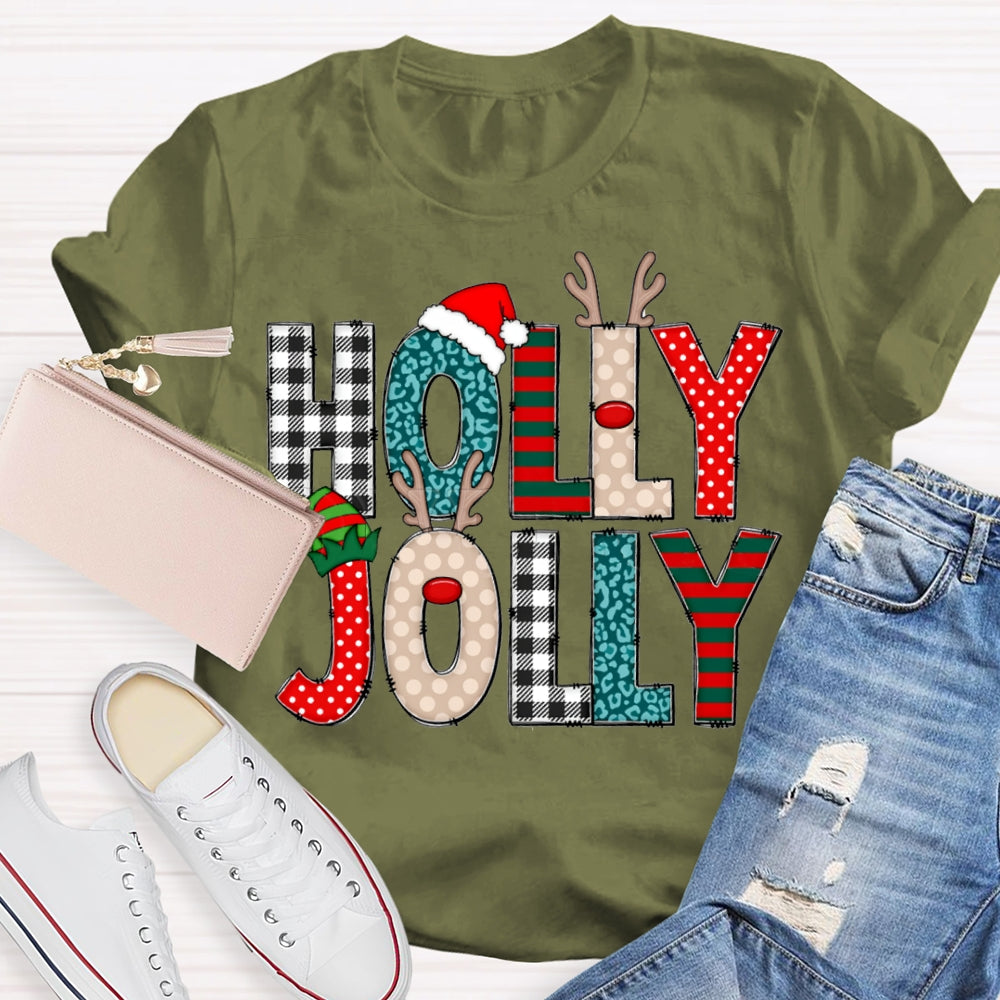 Holly Jolly Merry Christmas And Christmas Hat T-shirt