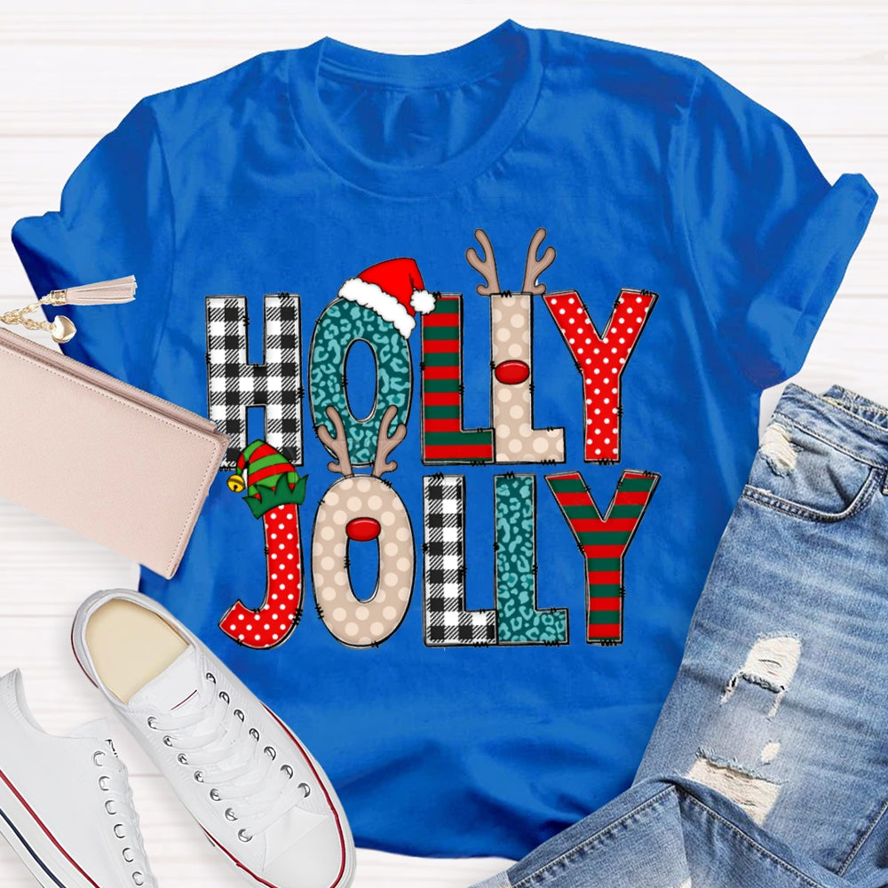 Holly Jolly Merry Christmas And Christmas Hat T-shirt