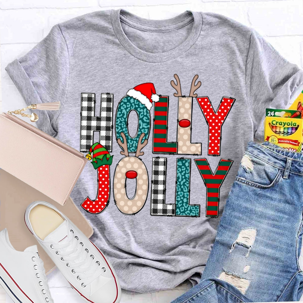 Holly Jolly Merry Christmas And Christmas Hat T-shirt