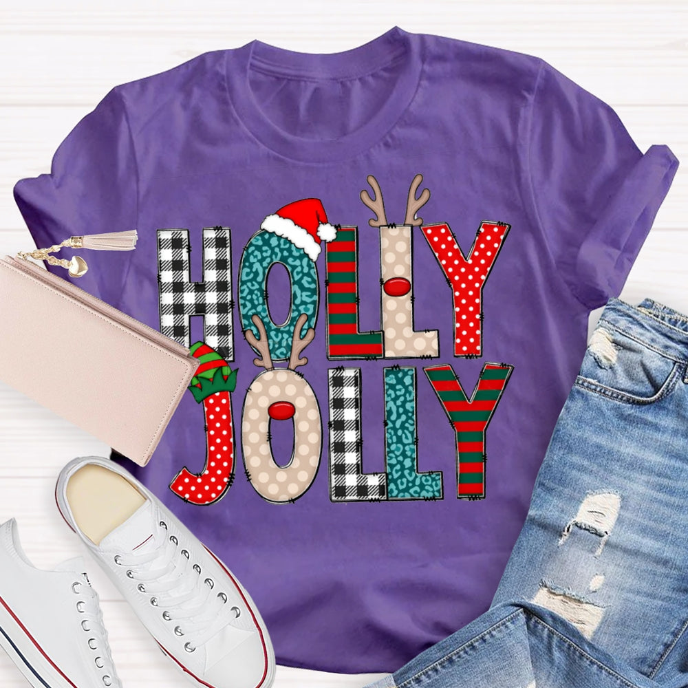 Holly Jolly Merry Christmas And Christmas Hat T-shirt