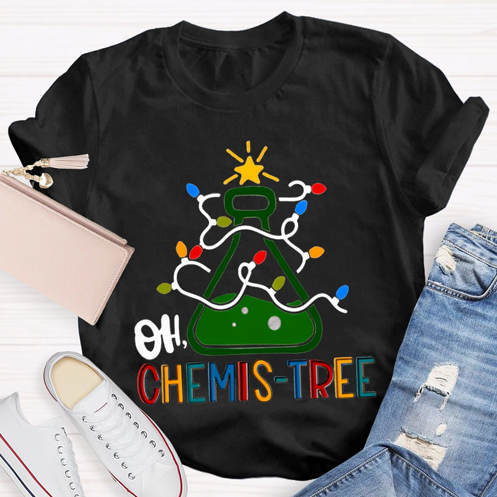 Oh Chemistree Christmas Lights And Teacher Christmas T-shirt